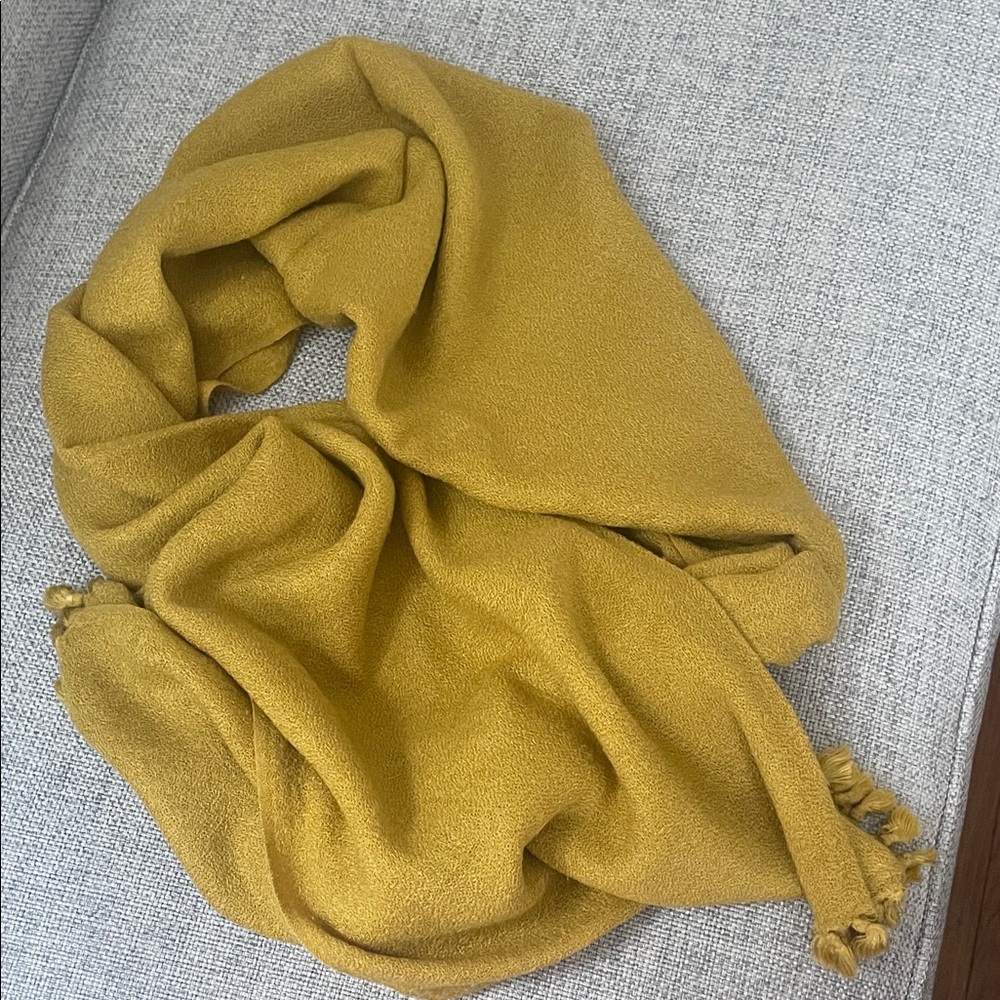 Remi & Reid Tasseled Gold Scarf/Wrap